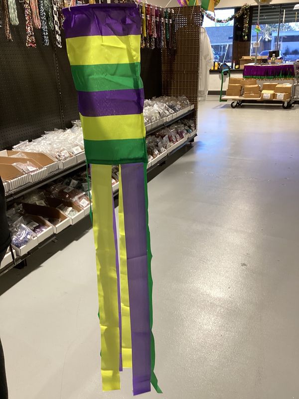 Purple, Green, and Yellow Mardi Gras WindSock (Each)