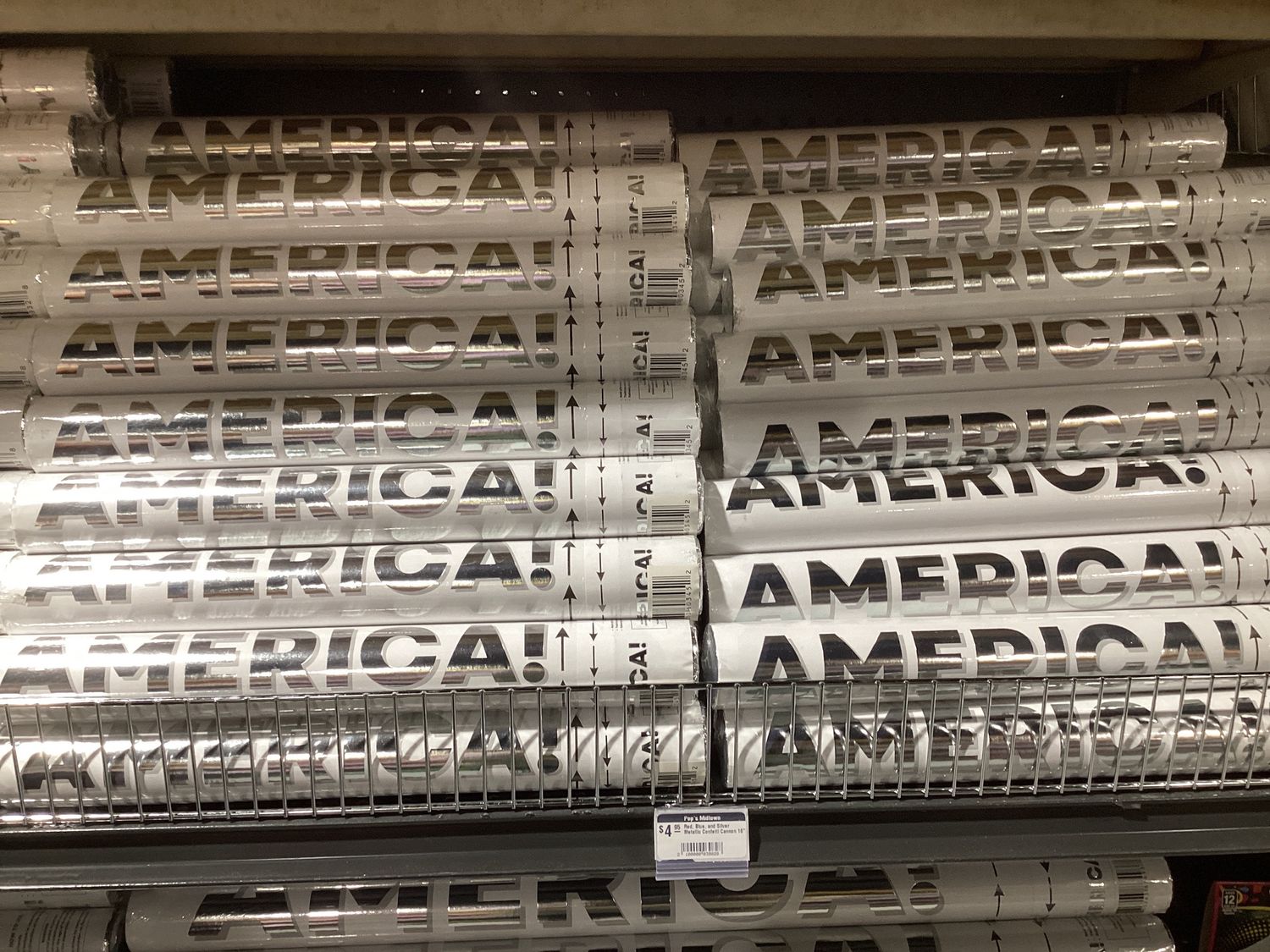 Red, Blue, and Silver Metallic Confetti Cannon 16&quot;