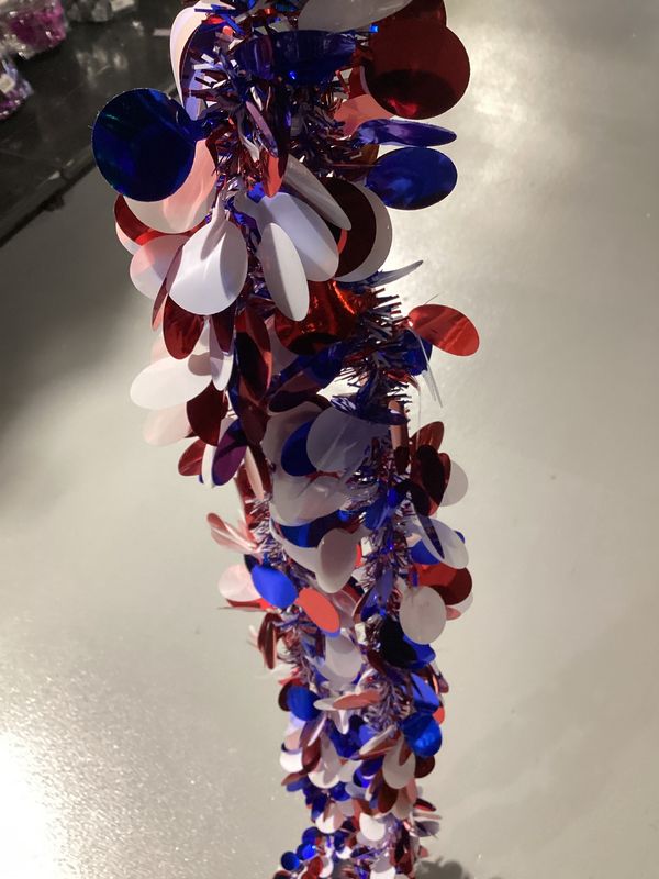 Red, White, and Blue Garland with Circles - 9' x 3.5" (Each)
