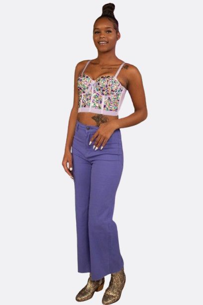 Rhinestone Bustier - Lavender XS/S