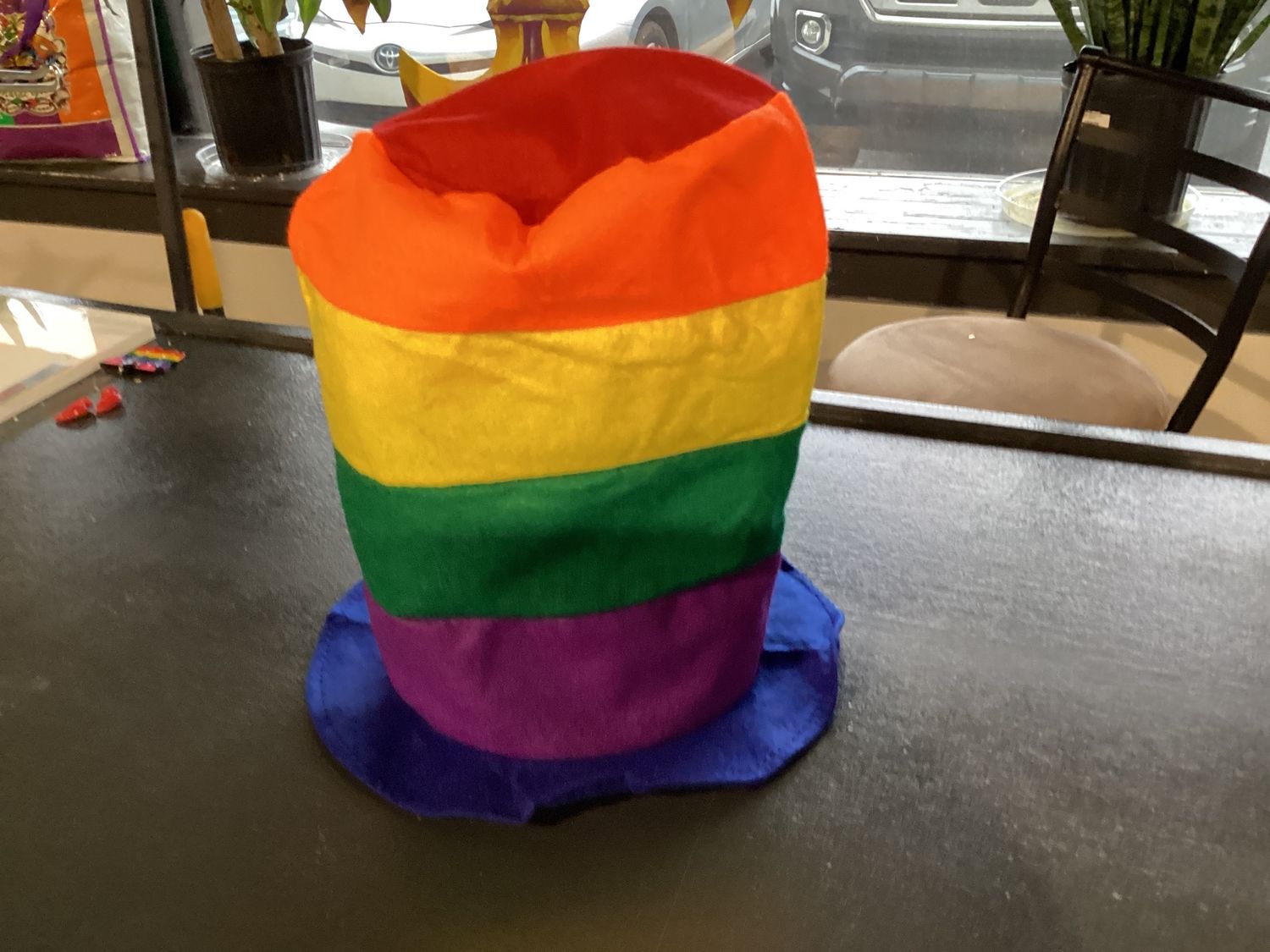 Rainbow Stovepipe Top Hat (Each)