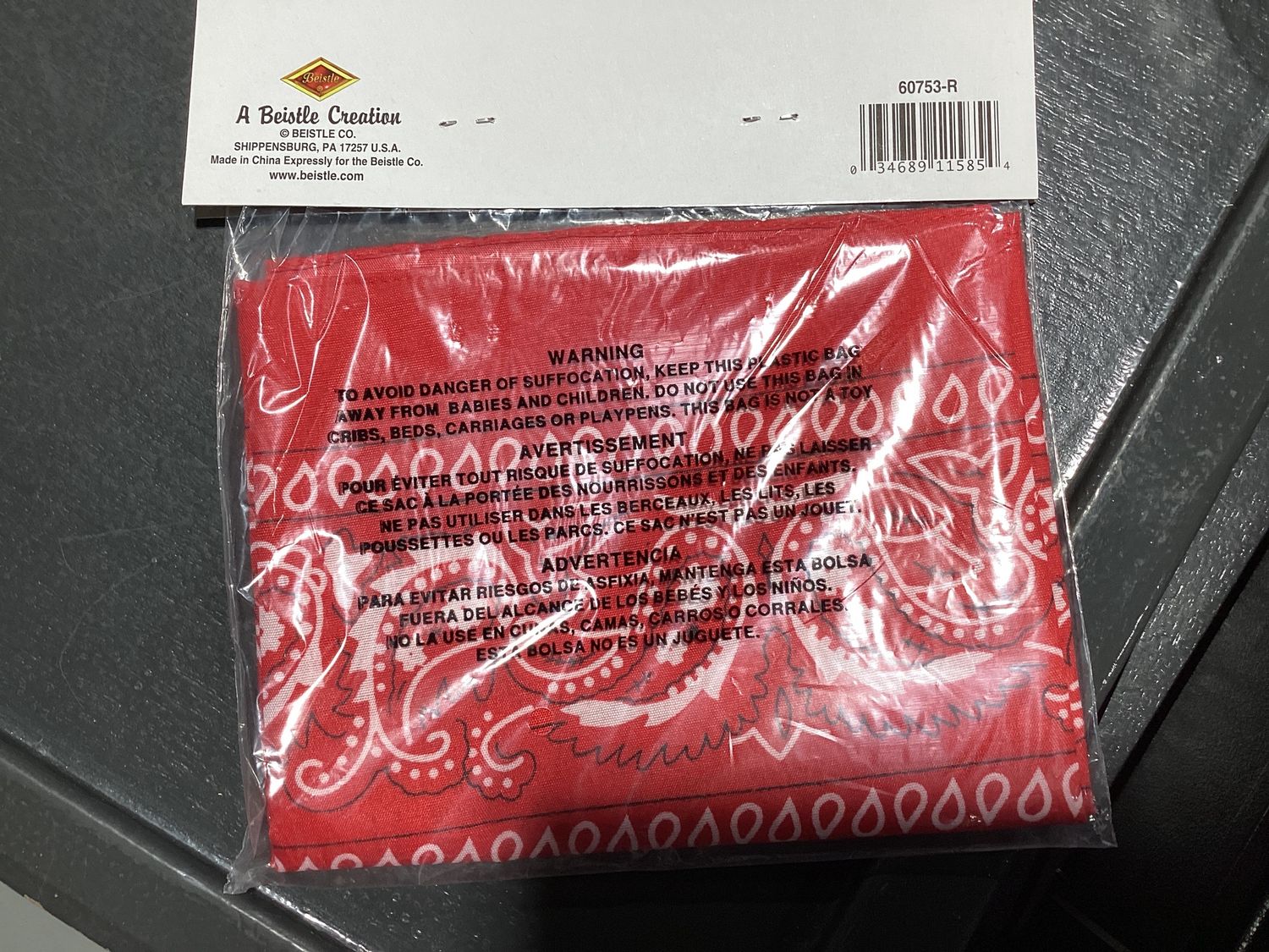 Red Bandana 22" X 22" Polyester (Each)