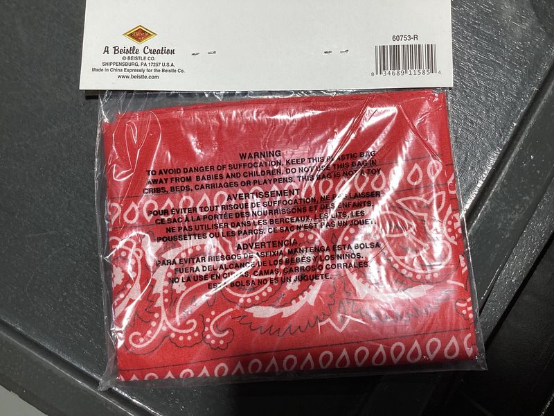 Red Bandana 22" X 22" Polyester (Each)