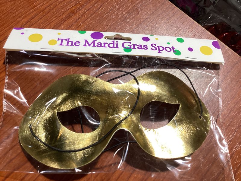 Shiny Gold Masquerade Mask with Elastic Band (Each)