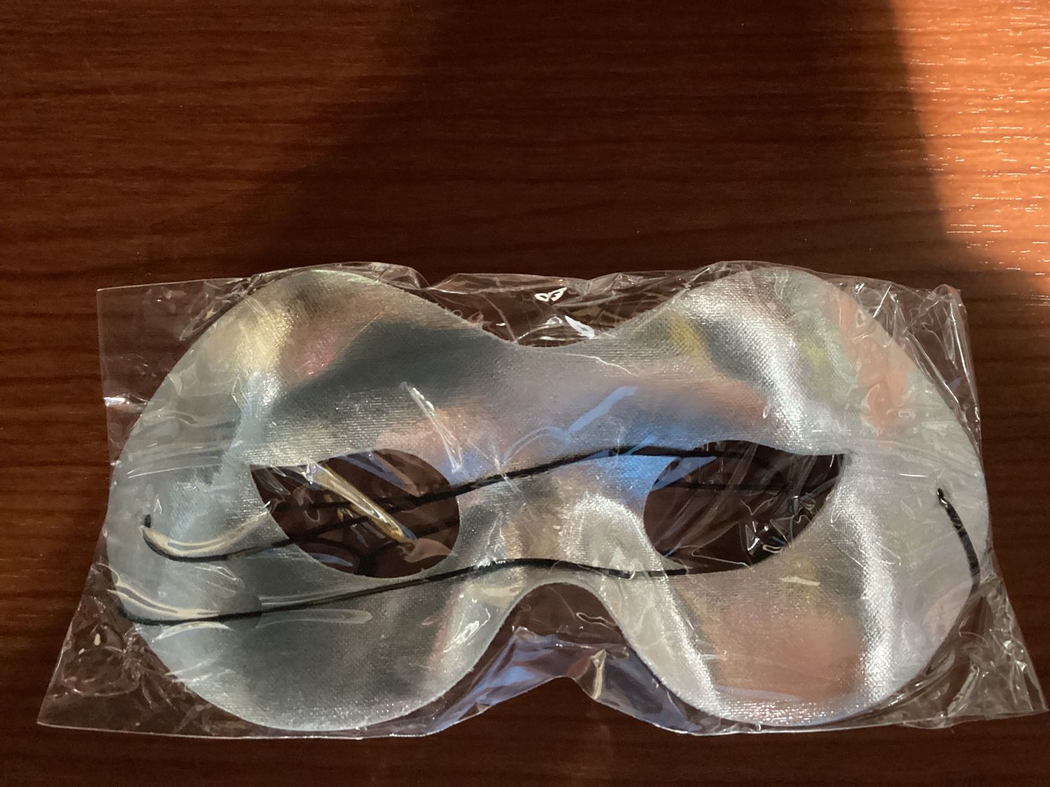 Shiny Silver Masquerade Mask with Elastic Band (Each)