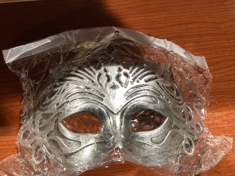 Silver Ornate Masquerade Mask with Ribbon Tie (Each)