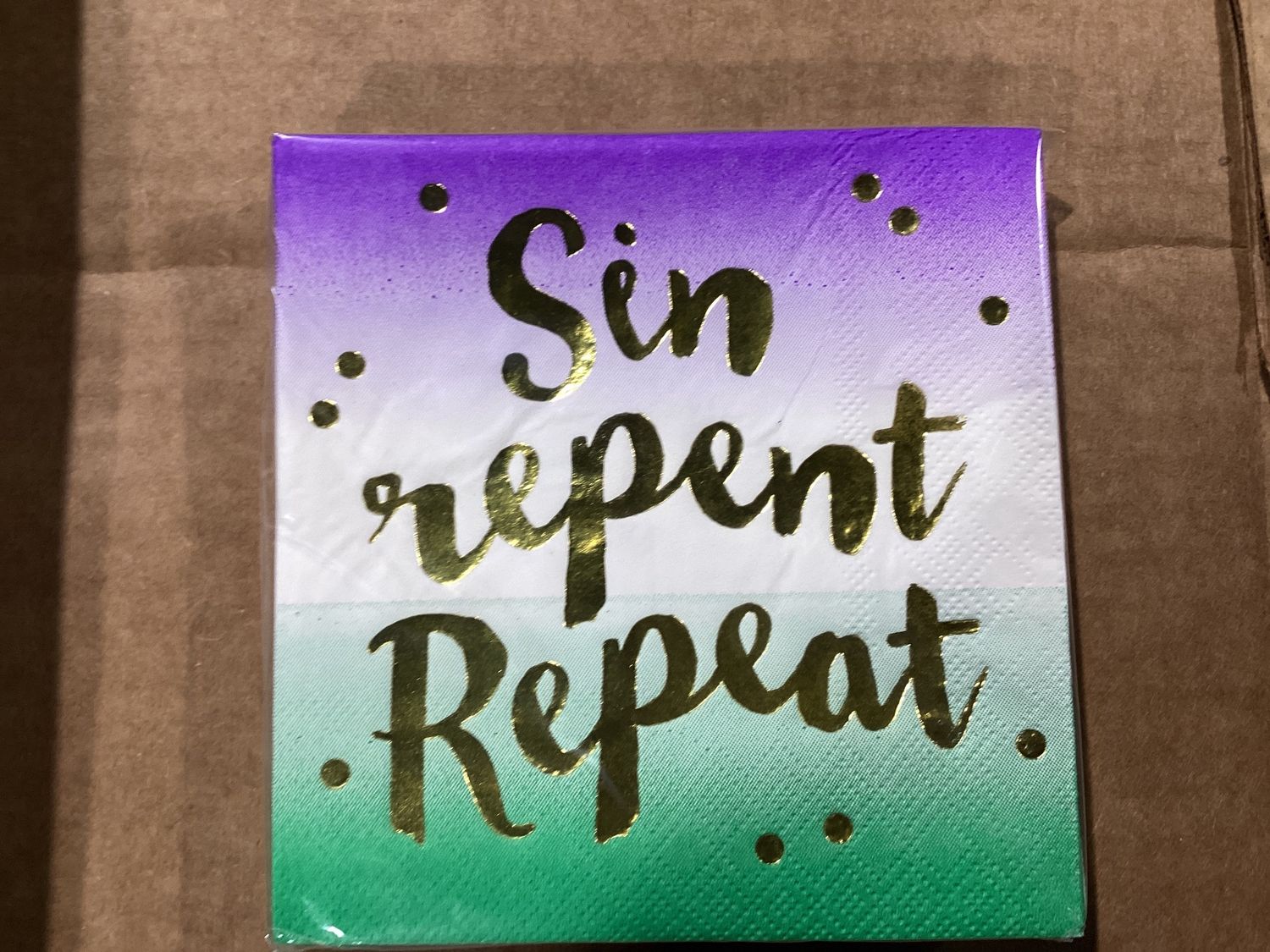 Sin, Repent, Repeat Beverage Napkin (Pack of 20)