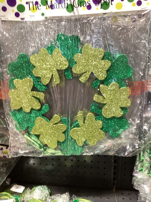 St. Patrick's Day Shamrock Door Hanger 13" (Each)