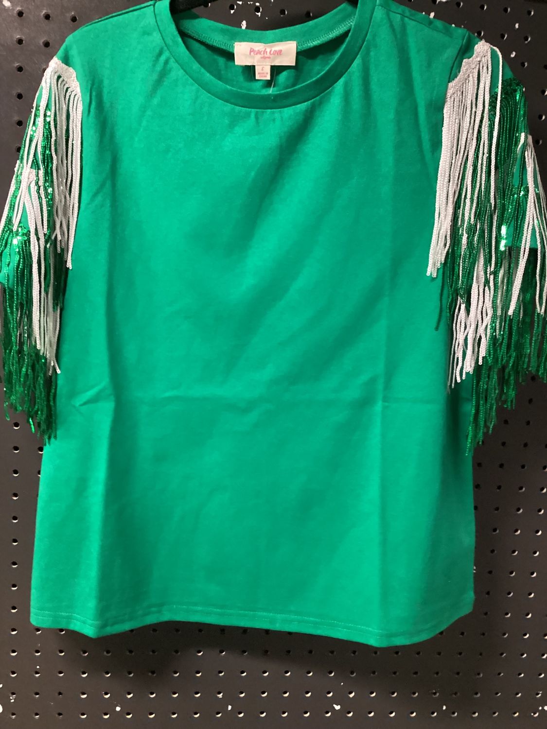 St. Patrick's Multi Color Fringe Green Top - Large (Each)