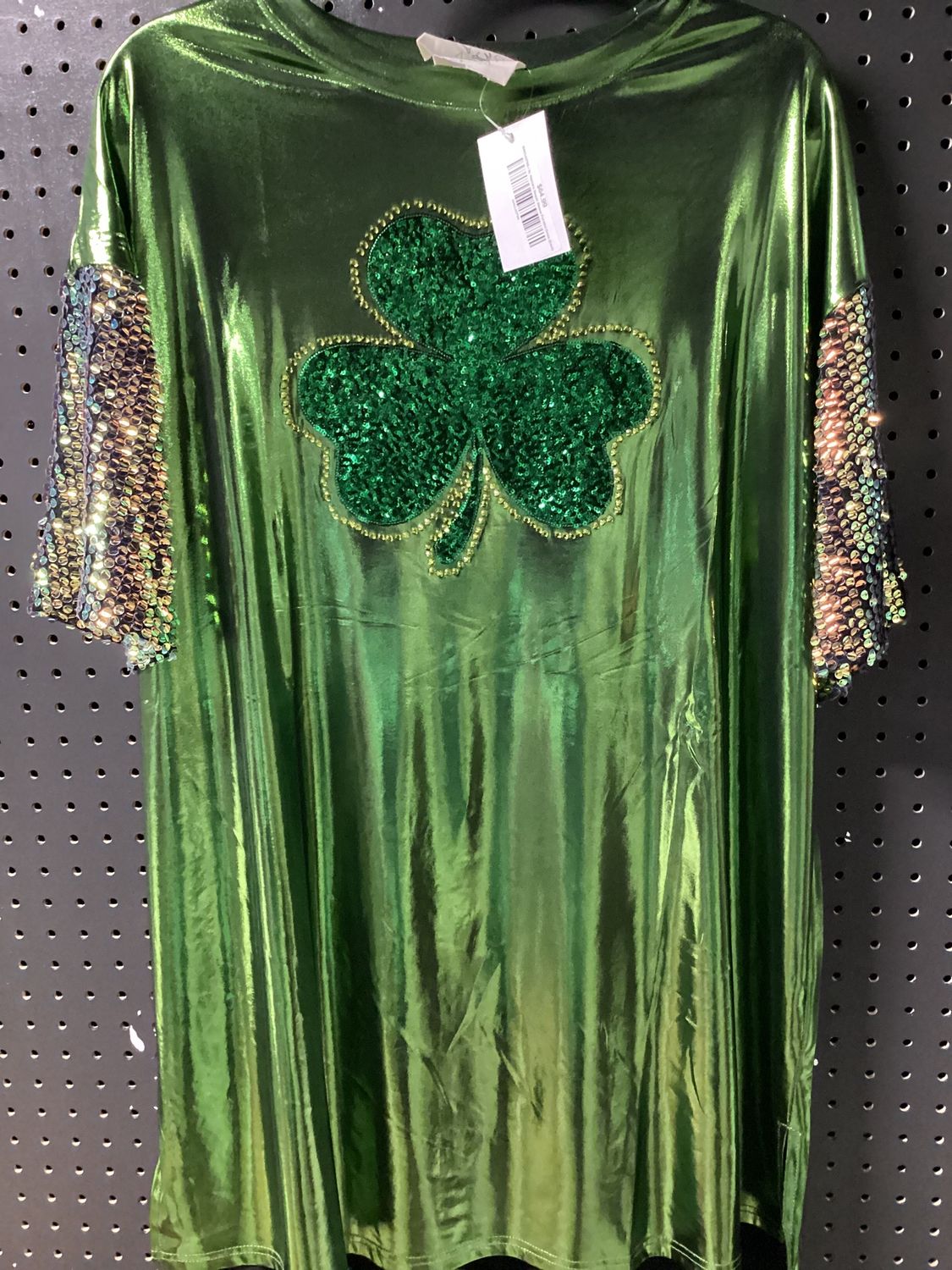 St. Patrick's Sequin Sleeve Foil Mini Dress - Small (Each)