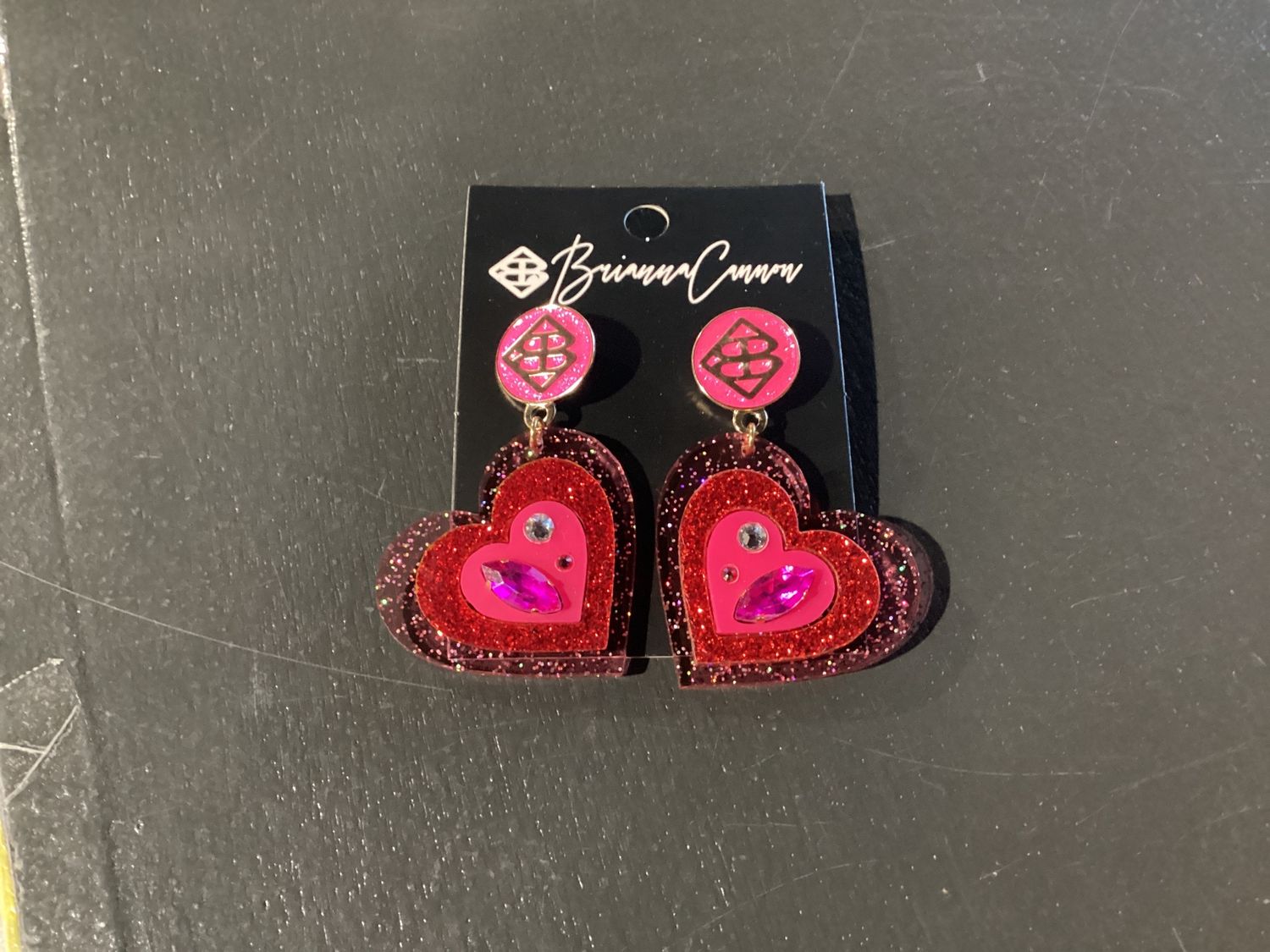 Valentines 2022 -Triple Heart Earrings with Crystals
