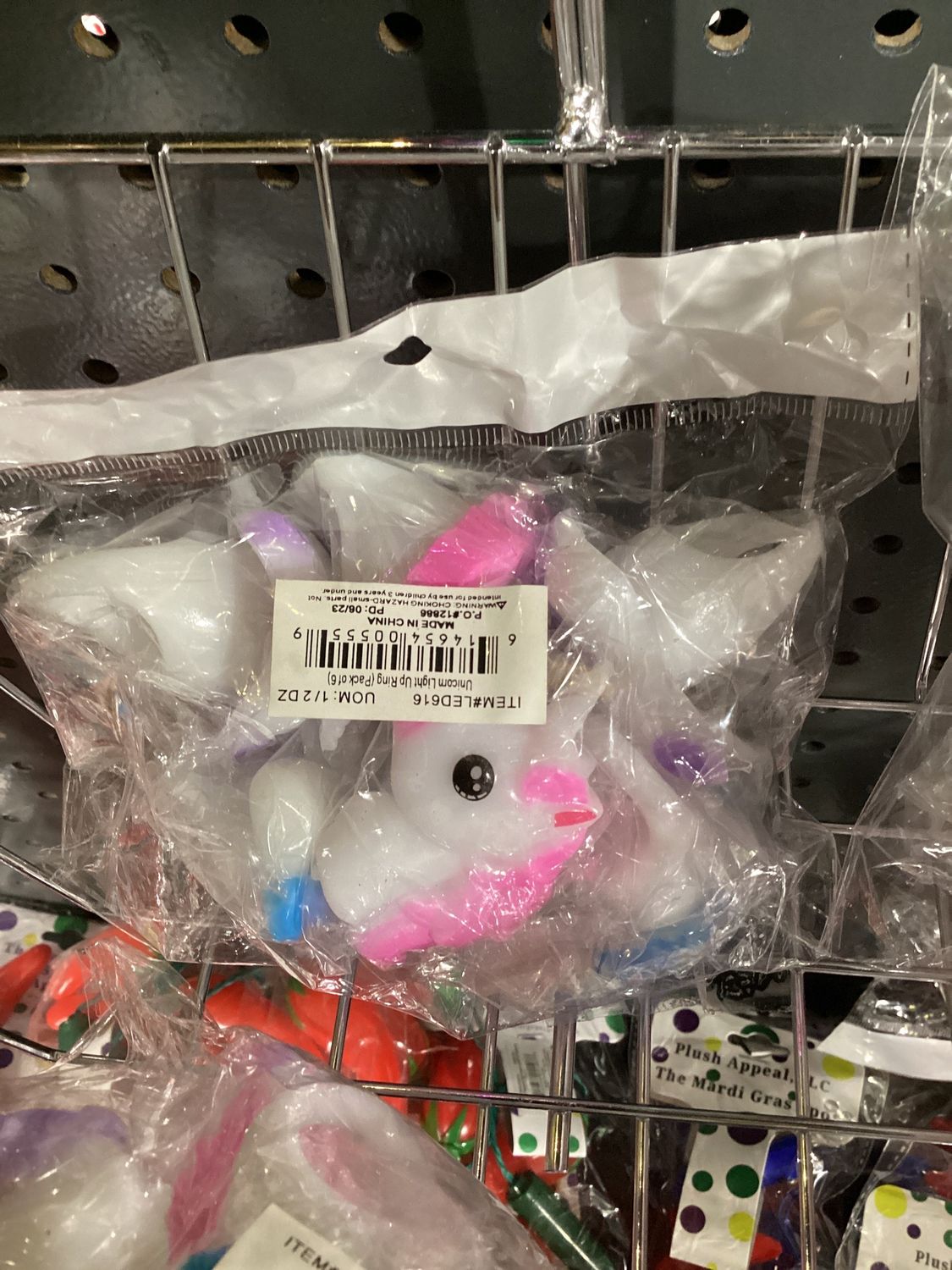 Unicorn Light Up Ring (Pack of 6)