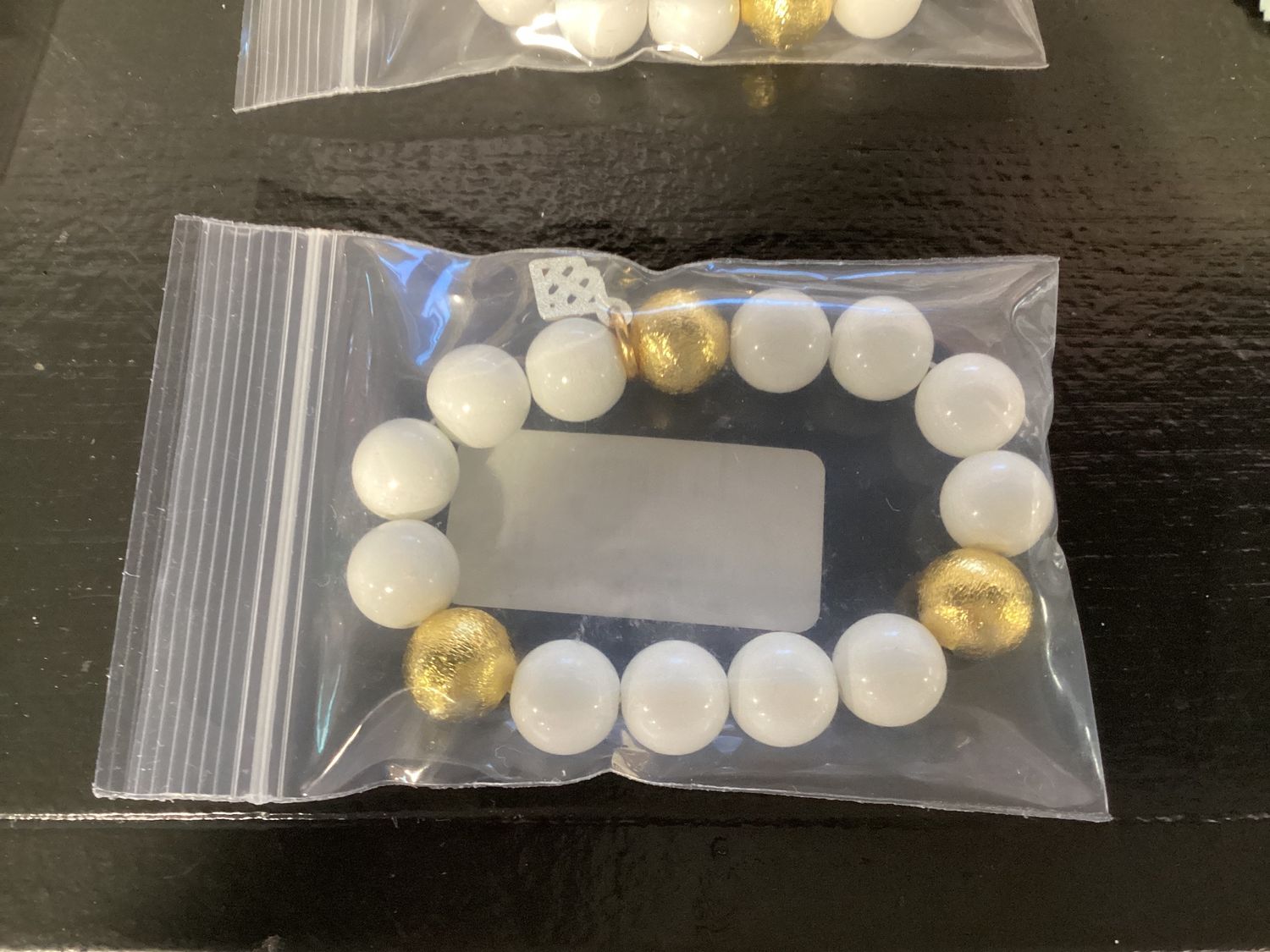 White Beaded Brianna Bracelet