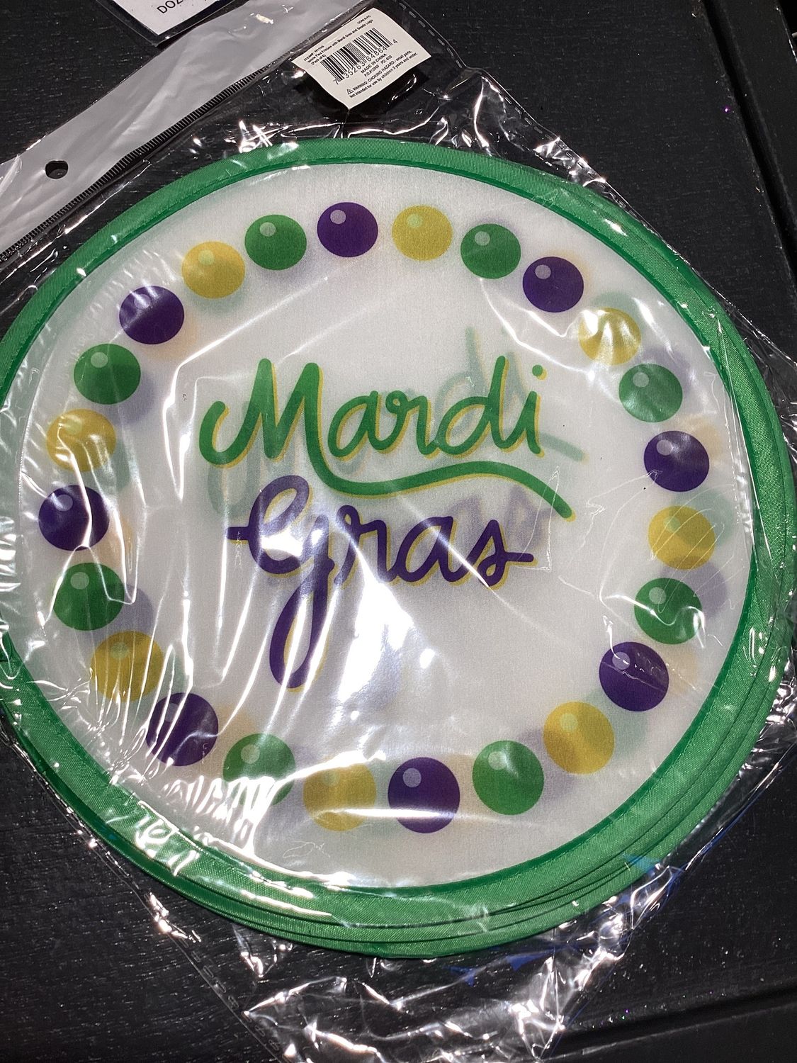 White Flex Frisbee with Mardi Gras and Beads Logo (Pack of 6)