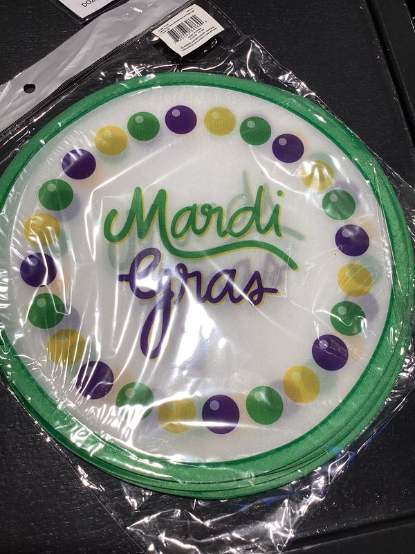 White Flex Frisbee with Mardi Gras and Beads Logo (Pack of 6)