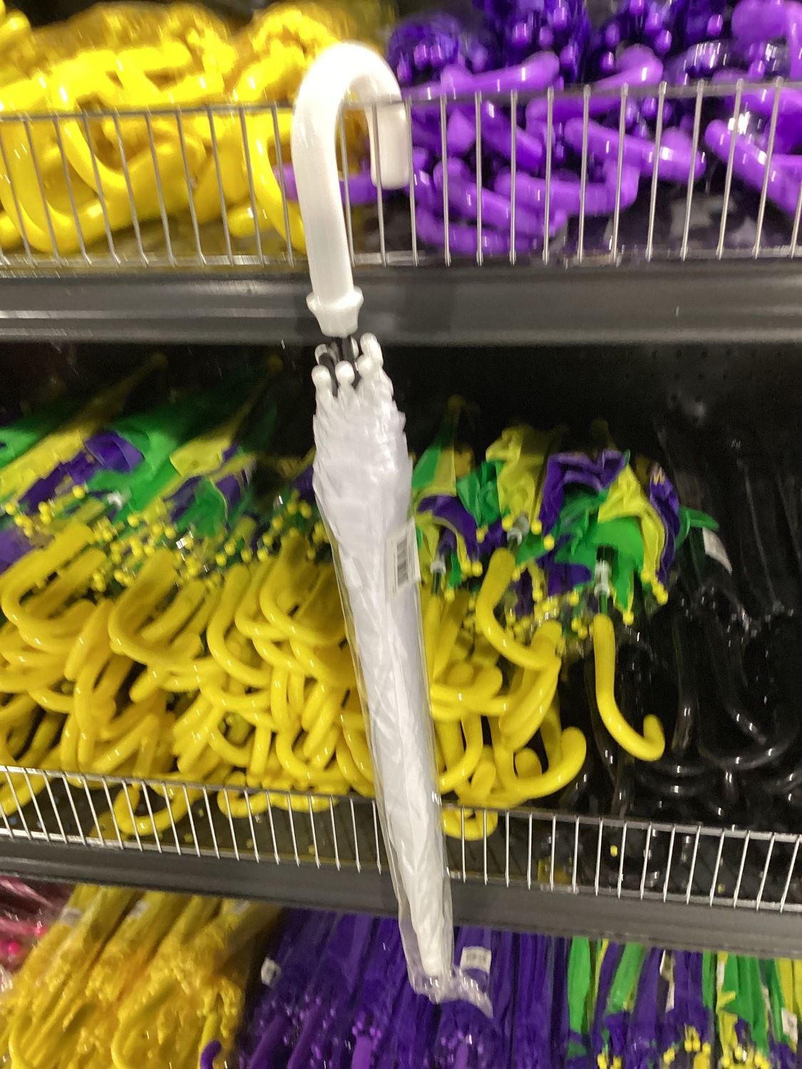 White Umbrella with Ruffle 17.75" (Each)