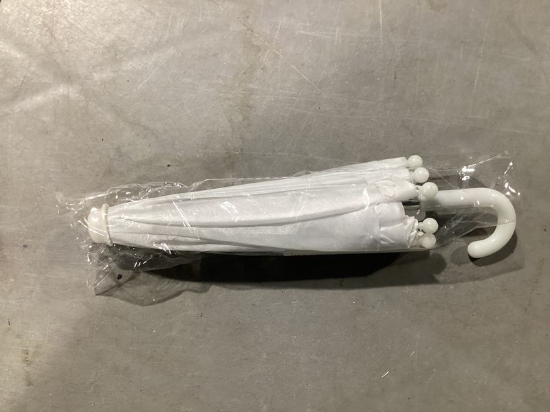 White Umbrella with Ruffle 5&quot; (Each)