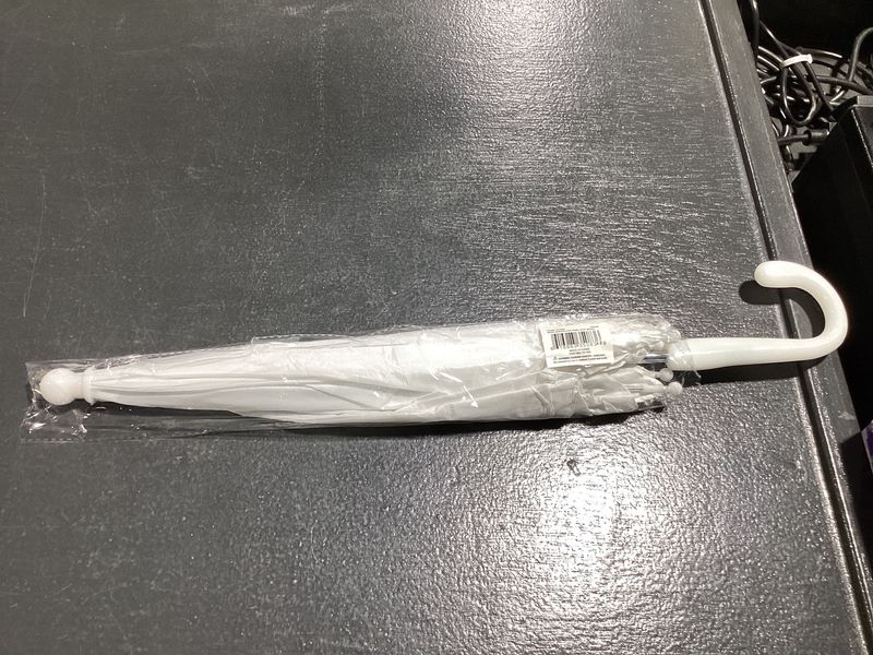 White Umbrella with Ruffle 14.5&quot; (Each)