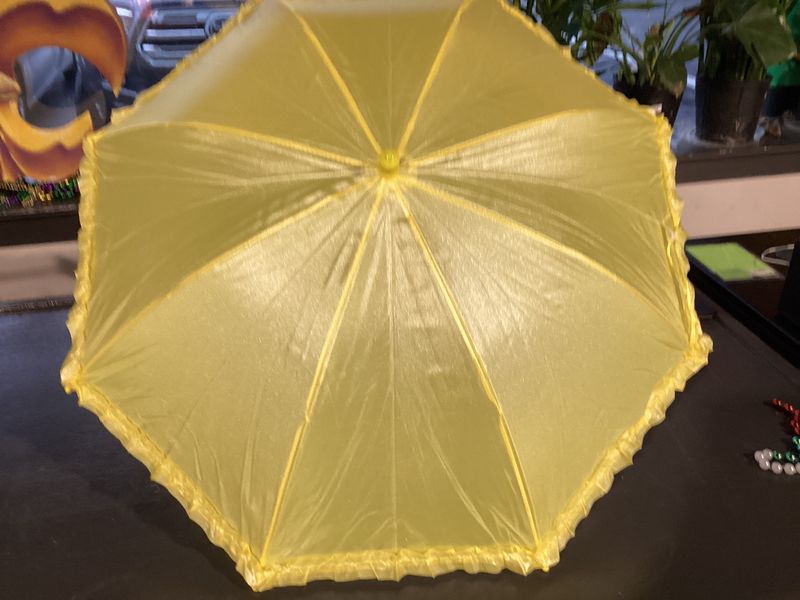 Yellow Pearlized Umbrella with Ruffle 17.5&quot; (Each)