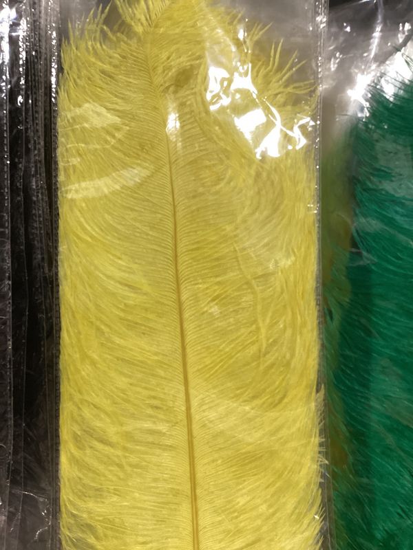 Yellow Ostrich Feather Plume 18" to 20" (Each)