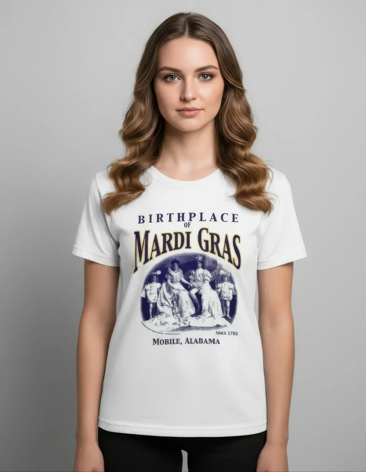Birthplace of Mardi Gras Tee White Short Sleeve XL
