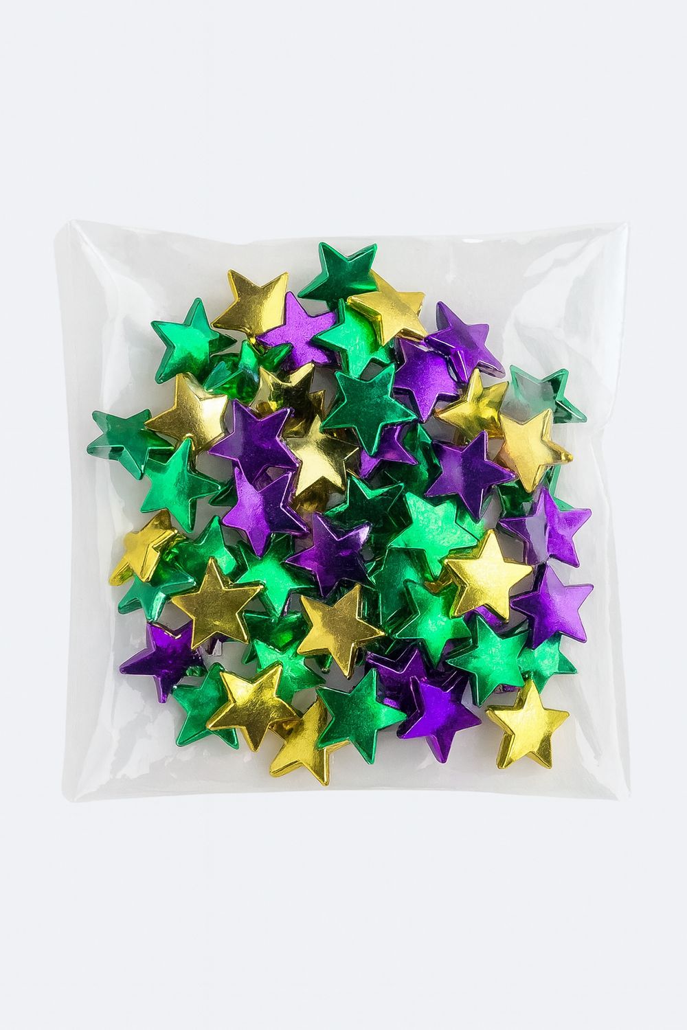 7.5" Star Bracelet Purple, Green and Gold Mardi Gras Beads (Dozen)