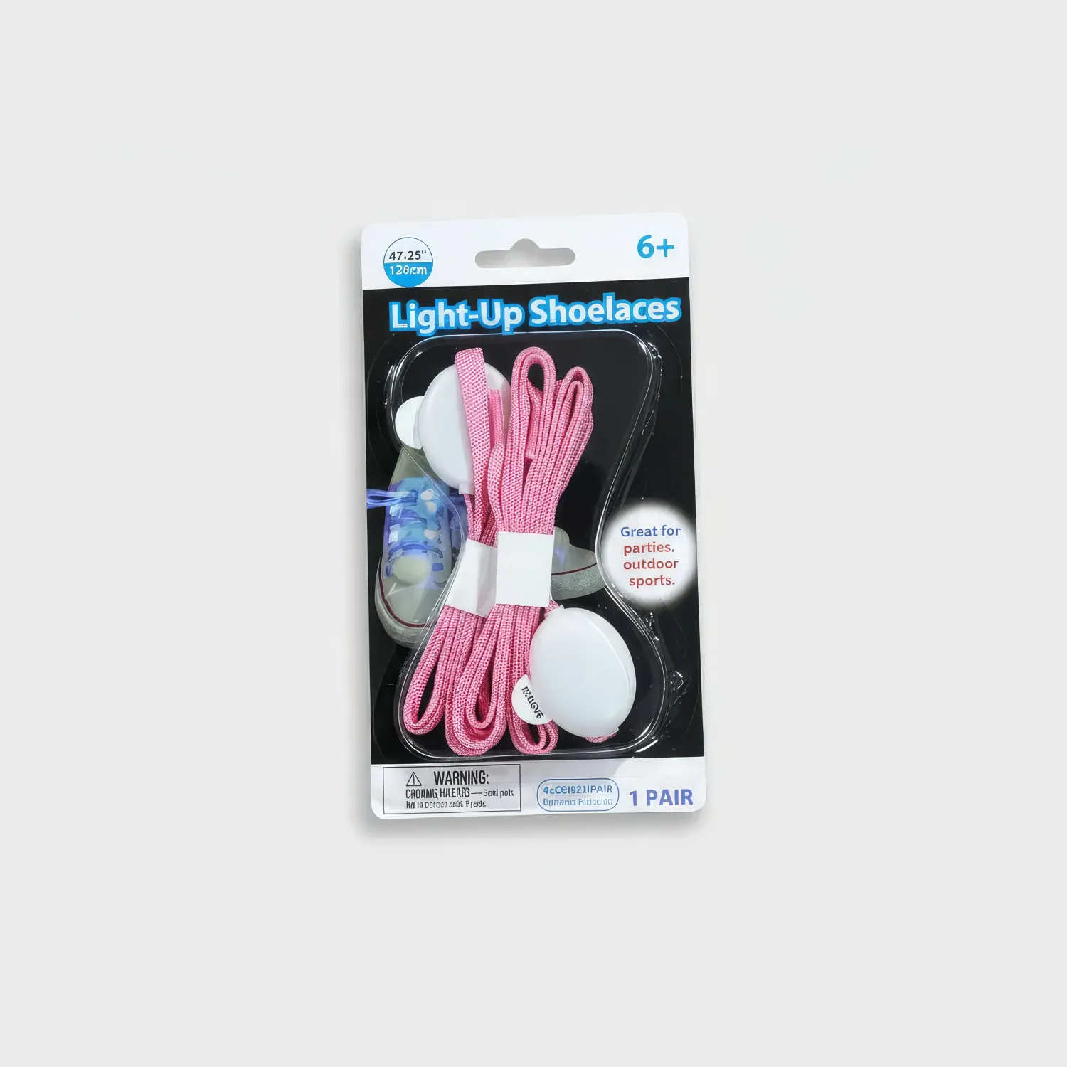 47" Hot Pink Light Up Shoelaces (Pair)