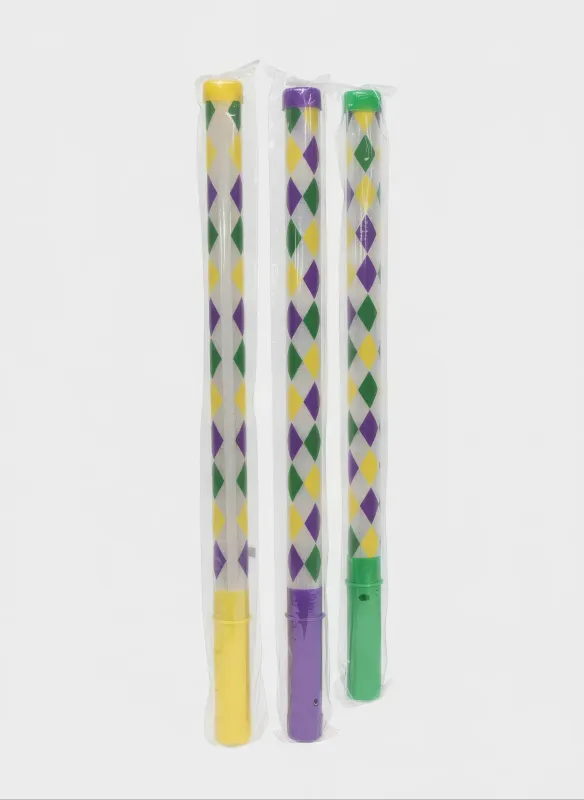 18" LED Harlequin Mardi Gras Wand (Each)