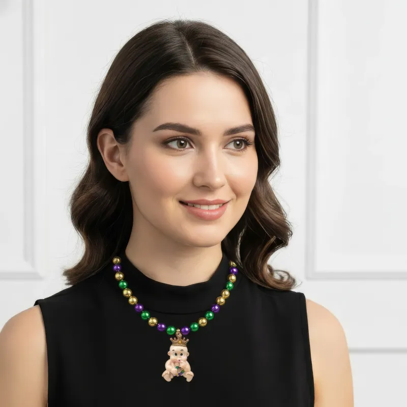 38&quot; KING CAKE BABY HOLDING KING CAKE BEAD single