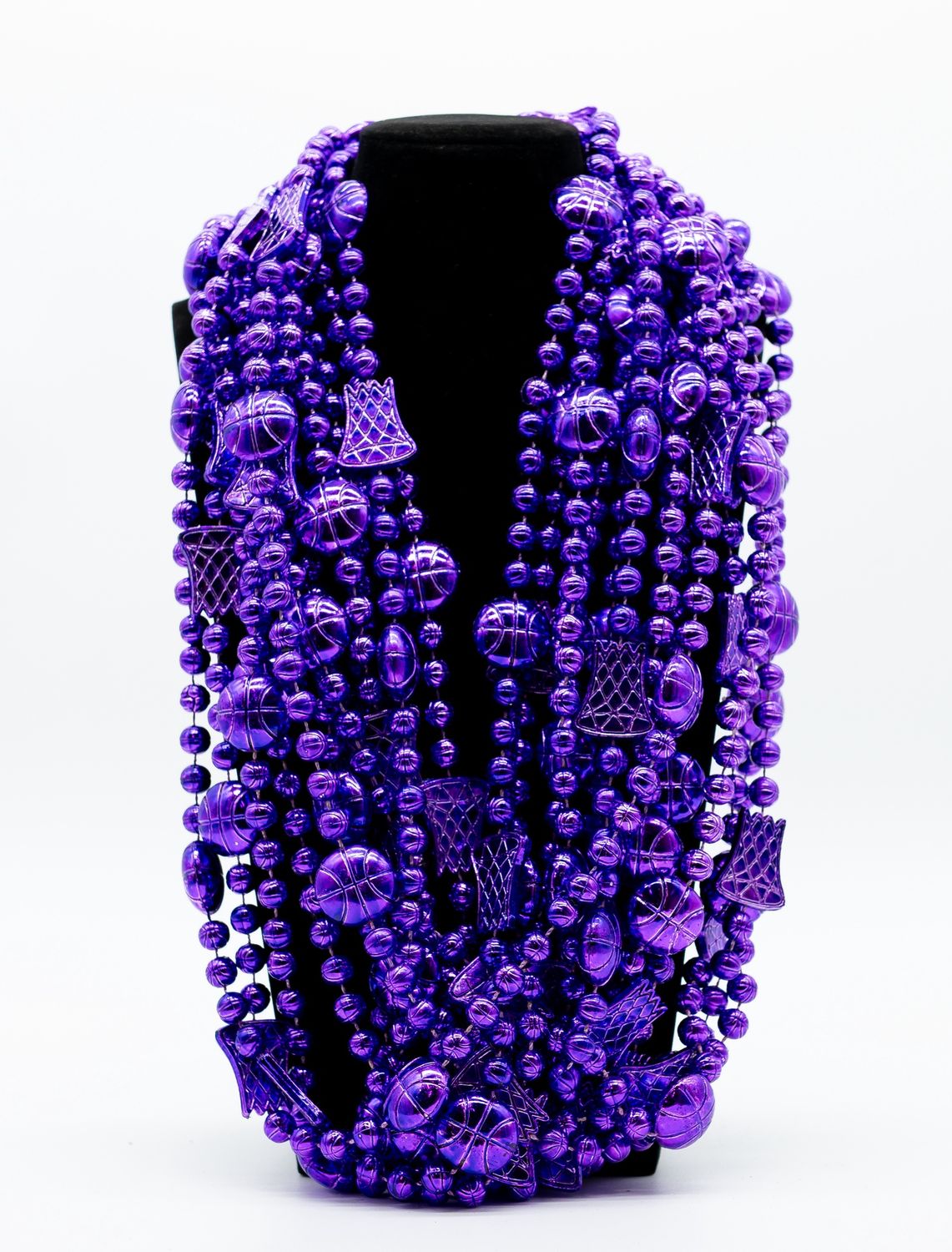 36" Metallic Purple Basketball Bead Necklace (Dozen)