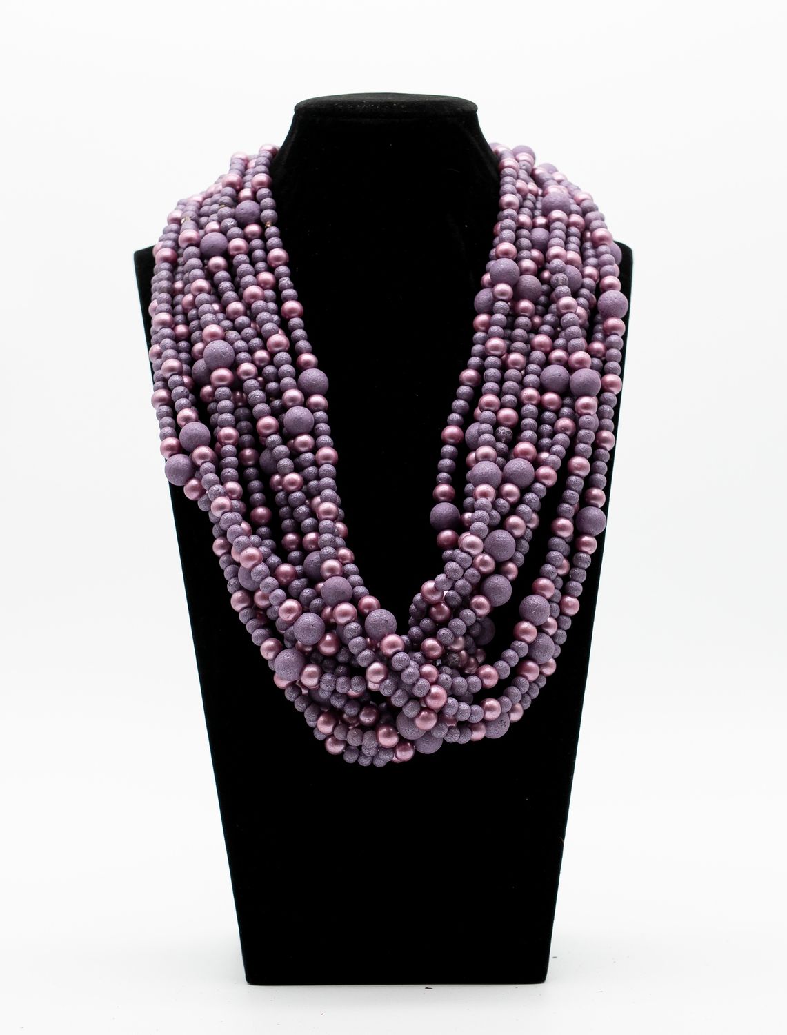 27" Purple Glass Bead Necklace (Dozen) GL360