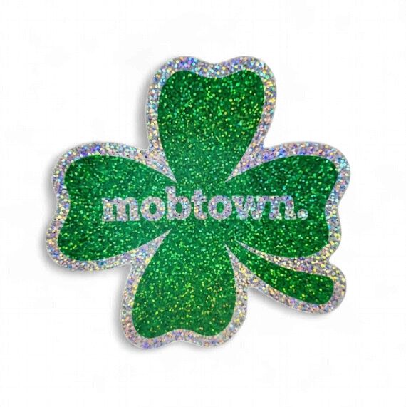Four-Leaf Clover Glitter Sticker