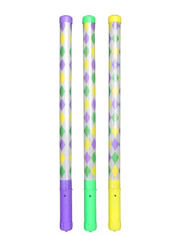 18" LED Harlequin Mardi Gras Wand (Each)
