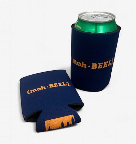 (moh-BEEL) Koozie - Blue/Orange