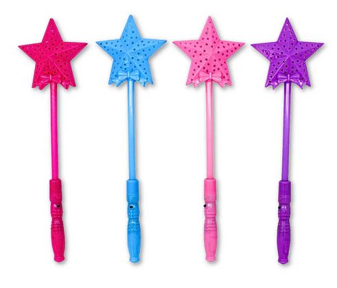 14" LED Star Wand with Bow Detail - Assorted Colors (single)
