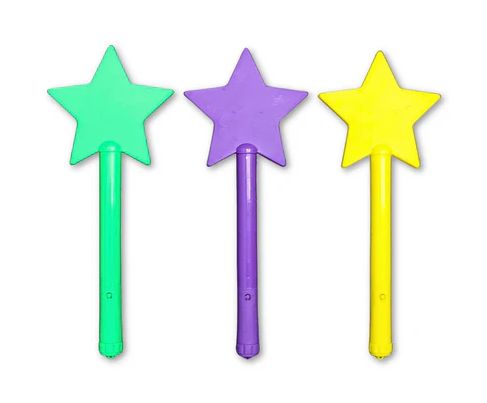 15" LED Star Wand - Assorted Purple, Green, Yellow (Each)