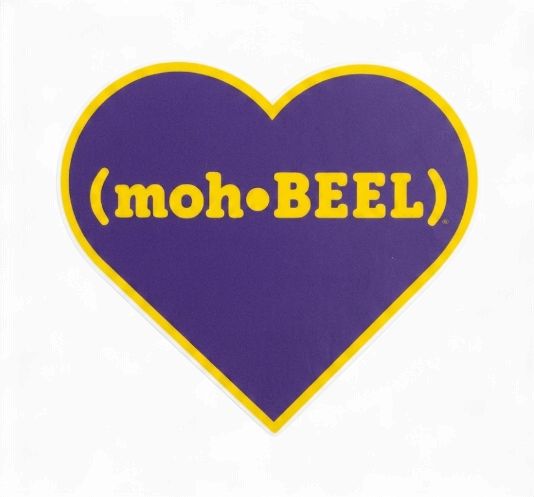(moh-BEEL) Heart Sticker