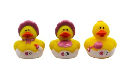 1.5" Baby Girl Rubber Ducks (Dozen)