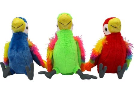 10" Plush Rainbow Parrot - Assorted Colors (Each)