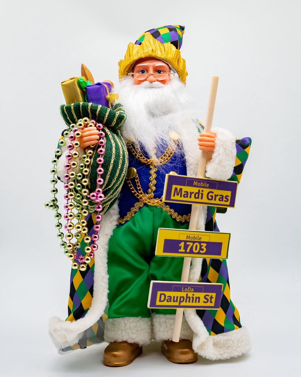14" Mobile Mardi Gras Santa Claus