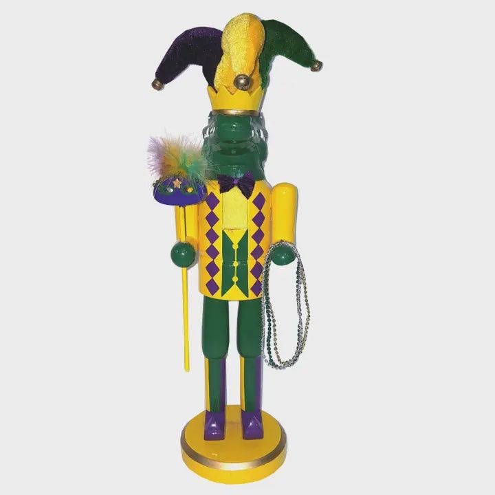 14" Mardi Gras Gator Nutcracker (Each)