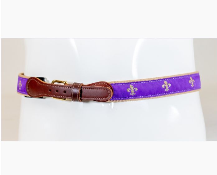 26" Belt- Children Purple Fleur de lis