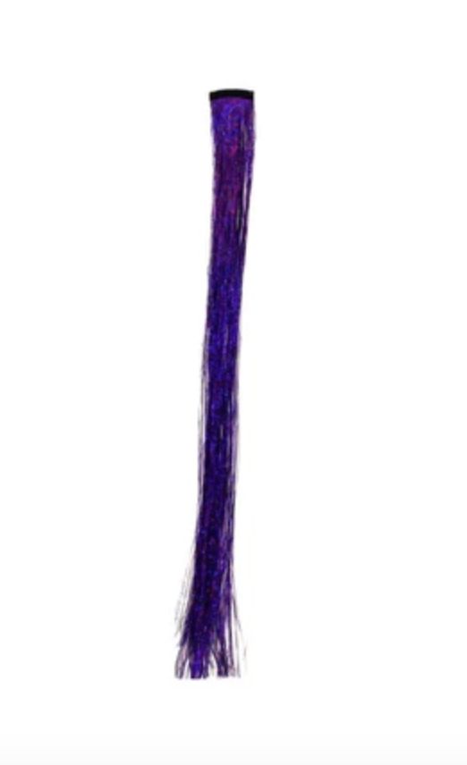 19" Clip-In Purple Hair Tinsel Extensions (Each)