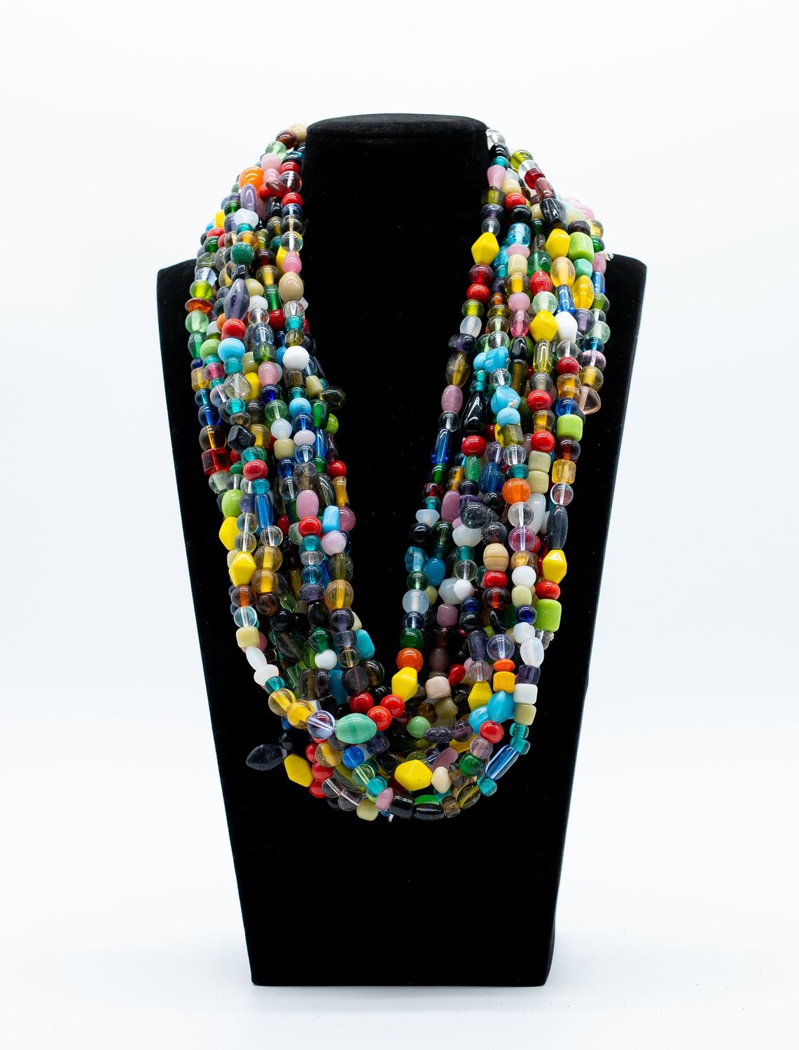 27" Multi Color Glass Bead Necklace (Dozen) GL357