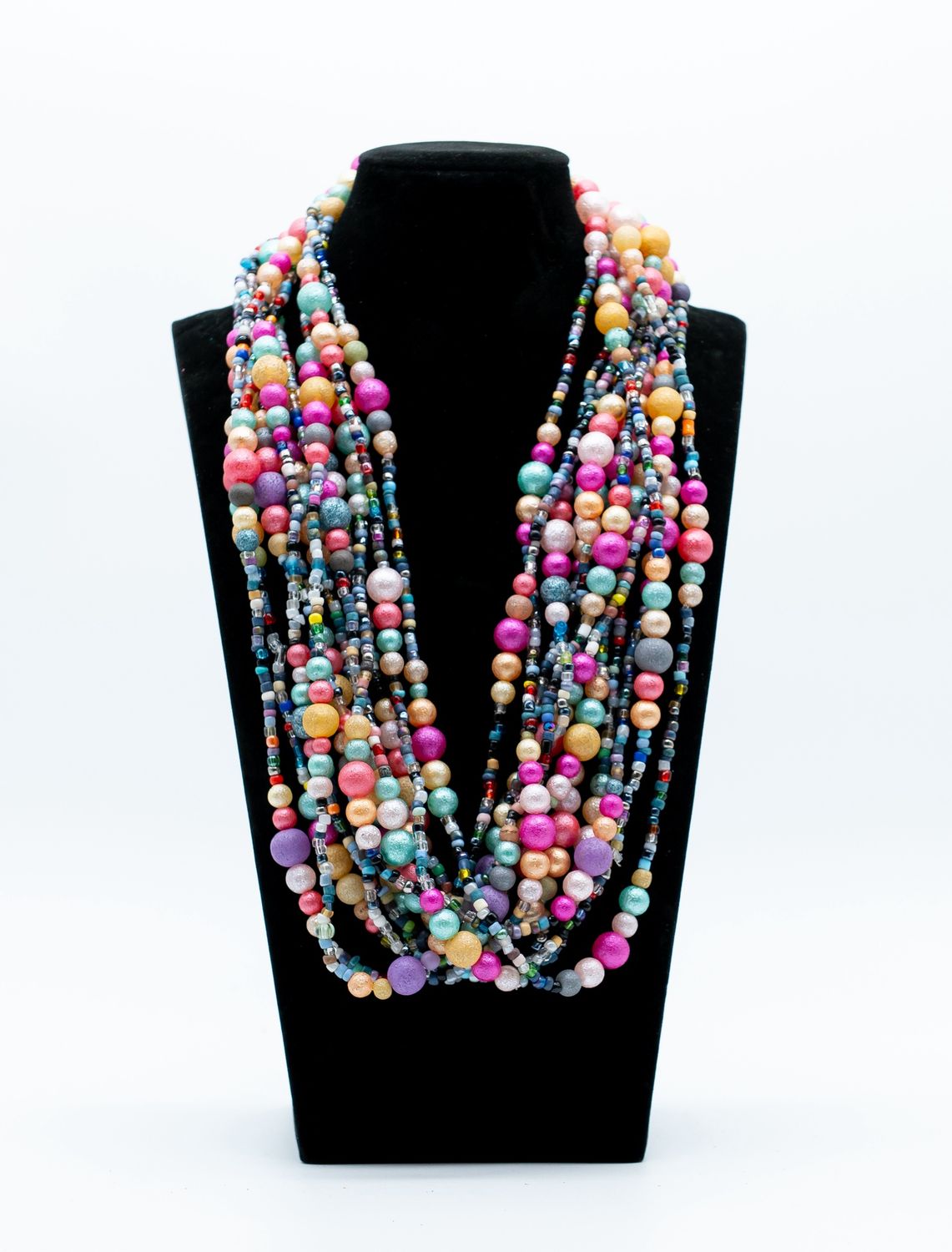 27" Multi Color Glass Bead Necklace (Dozen) GL356