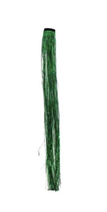19" Green Hair Tinsel Extensions (Each)