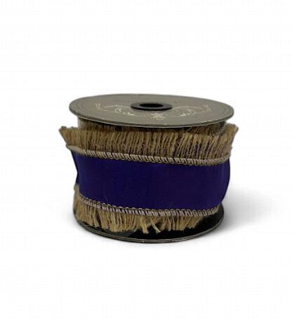 2.5” x 5yds dupion jute edge, purple