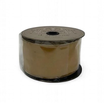 2.5“ x 10yds metallic ribbon, gold