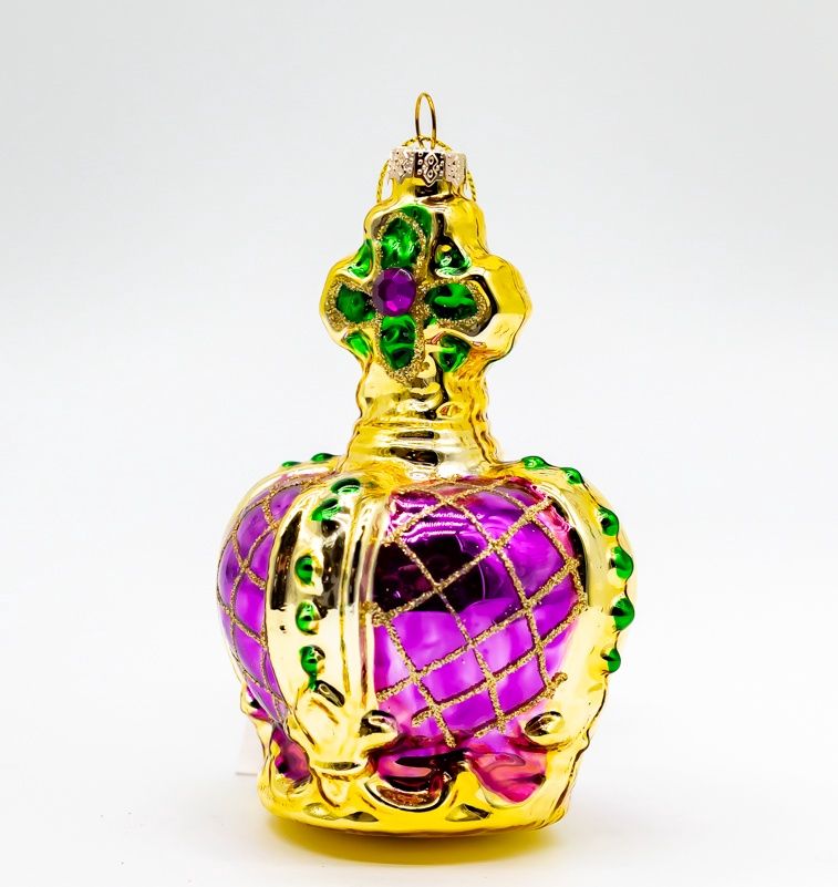 2.75" Glass Crown Ornament (Each)