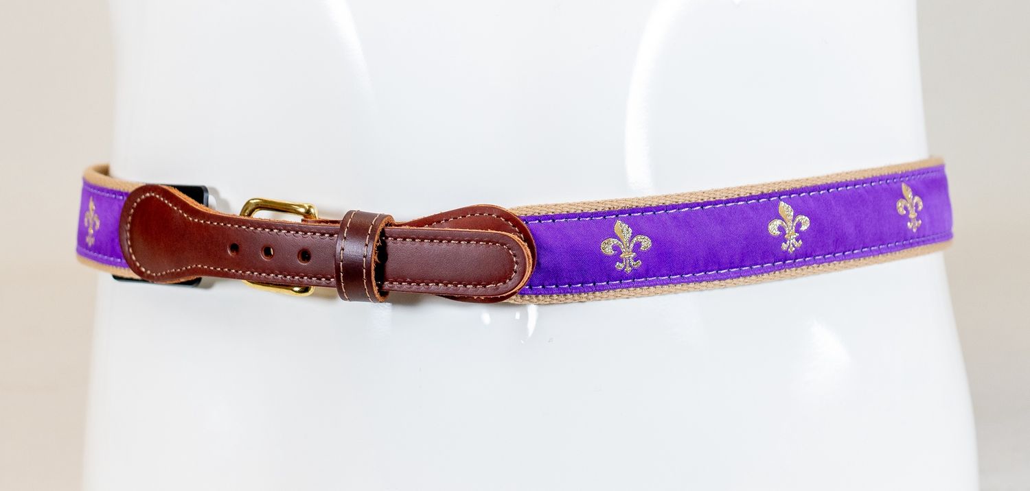20" Belt- Children Purple Fleur de lis